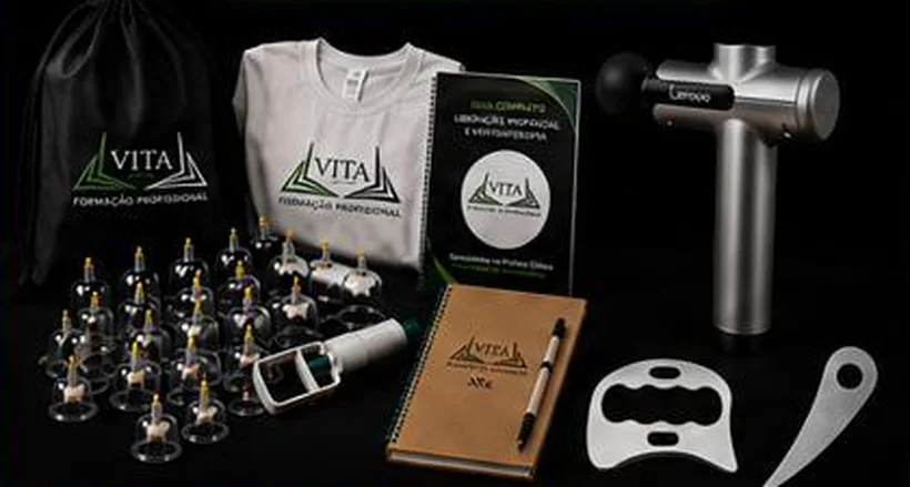 Kit do Passaporte Profissional: tudo do Essencial mais pistola de liberação miofascial e kit com 4 instrumentos de aço inox